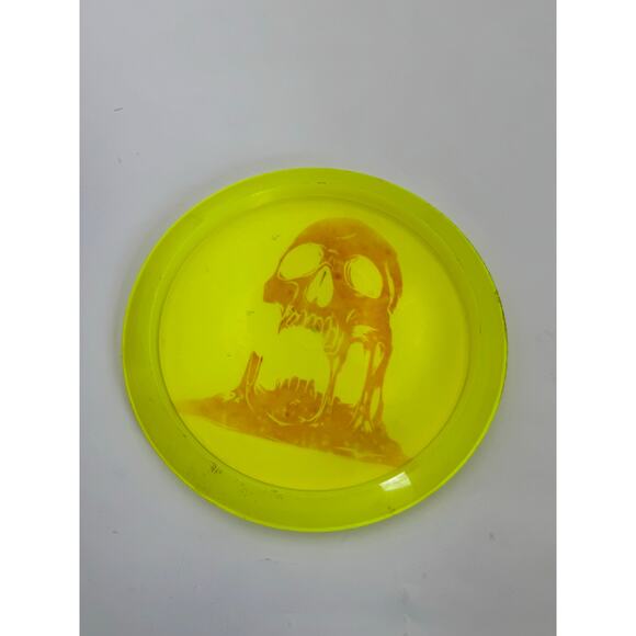 Disc Golf Skull Stamp Translucent Plastic Distance Driver Disc Yellow - Picture 2 of 2